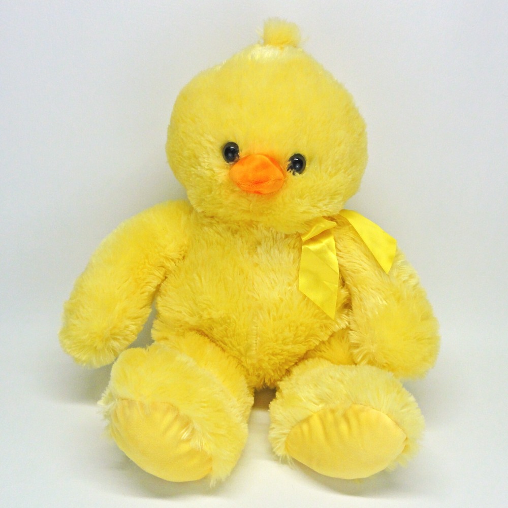 Large Easter Yellow Duck Plush 20 Inch Fluffy Floppy Stuffed Animal Toms Toys
